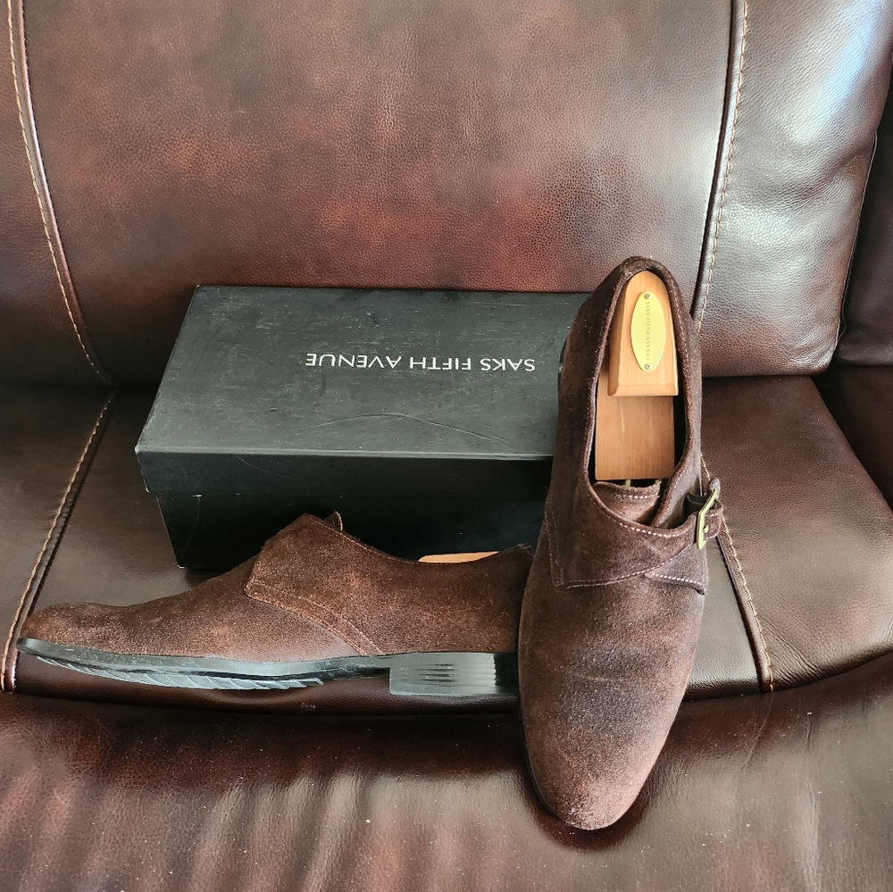 Brown Suede strap casual shoe.  Worn 4 times. Original sole and heel.